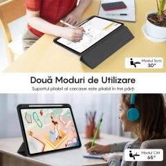 Husa Inteligenta compatibila cu iPad Pro 13 2024, MagneticX, CASEY STUDIOS?, Unghiuri Ajustabile, Suport Stylus Pen, Carcasa Flexibila, Functie Auto Sleep/Wake &Touch ID, Subtire si Usoara, Negru Negru