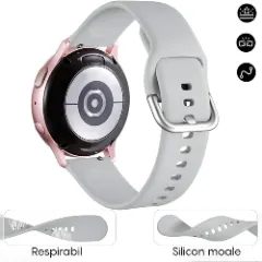 Curea Silicon Samsung Galaxy Watch 4 40mm/4 44mm/4 Clasic 46mm/5 40mm/5 44mm/5 Pro/6 44mm/6 Classic 43mm/6 Clasc 47mm/7 40mm/7 44mm/Active/Active 2 40mm/Active 2 44mm/SE 40mm/ - 20mm Silicone Casey Studios Alb