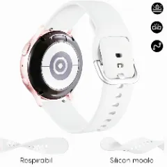 Curea Silicon Samsung Galaxy Watch 7/Active 2/Active/FE/6/5 Pro/5/4/3 - 20mm Silicone Casey Studios Alb