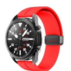 Curea Silicon Samsung Galaxy Watch 4 40mm/4 44mm/4 Clasic 46mm/5 40mm/5 44mm/5 Pro/6 44mm/6 Classic 43mm/6 Clasc 47mm/7 40mm/7 44mm/Active/Active 2 40mm/Active 2 44mm/SE 40mm/ - 20mm Silicone Legatura Metalica Casey Studios Rosu 