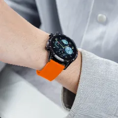 Curea Silicon Samsung Galaxy Watch 4 40mm/4 44mm/4 Clasic 46mm/5 40mm/5 44mm/5 Pro/6 44mm/6 Classic 43mm/6 Clasc 47mm/7 40mm/7 44mm/Active/Active 2 40mm/Active 2 44mm/SE 40mm/ - 20mm Silicone Legatura Metalica Casey Studios Portocaliu