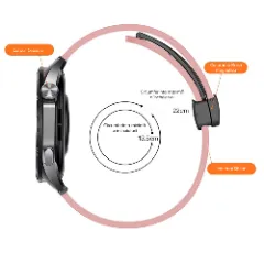 Curea Silicon Samsung Galaxy Watch 4 40mm/4 44mm/4 Clasic 46mm/5 40mm/5 44mm/5 Pro/6 44mm/6 Classic 43mm/6 Clasc 47mm/7 40mm/7 44mm/Active/Active 2 40mm/Active 2 44mm/SE 40mm/ - 20mm Silicone Legatura Metalica Casey Studios Pink Sand