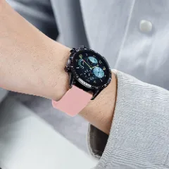 Curea Silicon Samsung Galaxy Watch 4 40mm/4 44mm/4 Clasic 46mm/5 40mm/5 44mm/5 Pro/6 44mm/6 Classic 43mm/6 Clasc 47mm/7 40mm/7 44mm/Active/Active 2 40mm/Active 2 44mm/SE 40mm/ - 20mm Silicone Legatura Metalica Casey Studios Pink Sand