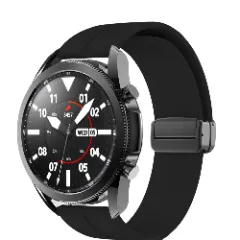 Curea Silicon Samsung Galaxy Watch 4 40mm/4 44mm/4 Clasic 46mm/5 40mm/5 44mm/5 Pro/6 44mm/6 Classic 43mm/6 Clasc 47mm/7 40mm/7 44mm/Active/Active 2 40mm/Active 2 44mm/SE 40mm/ - 20mm Silicone Legatura Metalica Casey Studios Negru 