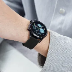 Curea Silicon Samsung Galaxy Watch 4 40mm/4 44mm/4 Clasic 46mm/5 40mm/5 44mm/5 Pro/6 44mm/6 Classic 43mm/6 Clasc 47mm/7 40mm/7 44mm/Active/Active 2 40mm/Active 2 44mm/SE 40mm/ - 20mm Silicone Legatura Metalica Casey Studios Negru