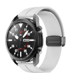 Curea Silicon Samsung Galaxy Watch 4 40mm/4 44mm/4 Clasic 46mm/5 40mm/5 44mm/5 Pro/6 44mm/6 Classic 43mm/6 Clasc 47mm/7 40mm/7 44mm/Active/Active 2 40mm/Active 2 44mm/SE 40mm/ - 20mm Silicone Legatura Metalica Casey Studios Alb 