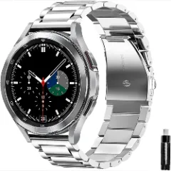 Curea Metalică Samsung Galaxy Watch 4 40mm/4 44mm/4 Clasic 46mm/5 40mm/5 44mm/5 Pro/6 44mm/6 Classic 43mm/6 Clasc 47mm/7 40mm/7 44mm/Active/Active 2 40mm/Active 2 44mm/SE 40mm/ - 20mm Metalică Casey Studios Silver 