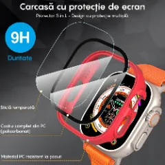 Carcasa 360° (Husa + Folie) Apple Watch Ultra - 49MM Casey Studios Red