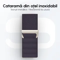 Curea Alpine Loop compatibila cu Apple Watch Ultra 2/Ultra/SE/9/8/7/6/5/4/3/2/1 - 42/44/45/49MM CASEY STUDIOS, Ajustabila, Respirabila, Material din Nailon Mov