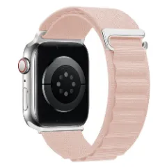 Curea Alpine Loop compatibila cu Apple Watch Ultra 2/Ultra/SE/9/8/7/6/5/4/3/2/1 - 42/44/45/49MM CASEY STUDIOS, Ajustabila, Respirabila, Material din Nailon Pink Sand 