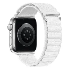 Curea Alpine Loop compatibila cu Apple Watch Ultra 2/Ultra/SE/9/8/7/6/5/4/3/2/1 - 42/44/45/49MM CASEY STUDIOS, Ajustabila, Respirabila, Material din Nailon Alb 