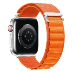 Curea Alpine Loop compatibila cu Apple Watch Ultra 2/Ultra/SE/9/8/7/6/5/4/3/2/1 - 42/44/45/49MM CASEY STUDIOS, Ajustabila, Respirabila, Material din Nailon Portocaliu 