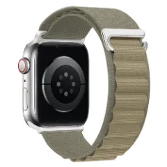 Curea Alpine Loop compatibila cu Apple Watch Ultra 2/Ultra/SE/9/8/7/6/5/4/3/2/1 - 42/44/45/49MM CASEY STUDIOS, Ajustabila, Respirabila, Material din Nailon verde deschis 