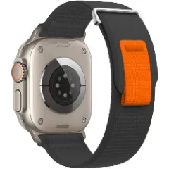 Curea Nailon Trail compatibila cu Apple Watch SE/9/8/7/6/5/4/3/2/1 - 38/40/41MM CASEY STUDIOS, Ajustabila, Respirabila, Material Textil Casey Gri Inchis 