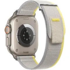 Curea Nailon Trail compatibila cu Apple Watch SE/9/8/7/6/5/4/3/2/1 - 42/44/45/49MM CASEY STUDIOS, Ajustabila, Respirabila, Material Textil Casey Gri Deschis