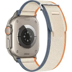 Curea Trail compatibila cu Apple Watch SE/9/8/7/6/5/4/3/2/1 - 42/44/45/49MM CASEY STUDIOS, Ajustabila, Respirabila, Material Textil Casey Bej 