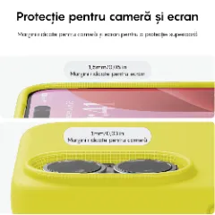 Husa iPhone 16 Casey Studios Premium Soft Silicone, de Protectie, Slim, pentru Incarcare Wireless, Margini Ridicate pentru Protectia Ecranului si a Camerelor Galben