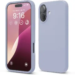 Husa iPhone 16 Casey Studios Premium Soft Silicone, de Protectie, Slim, pentru Incarcare Wireless, Margini Ridicate pentru Protectia Ecranului si a Camerelor Light Lilac 