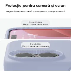 Husa iPhone 16 Casey Studios Premium Soft Silicone, de Protectie, Slim, pentru Incarcare Wireless, Margini Ridicate pentru Protectia Ecranului si a Camerelor Light Lilac