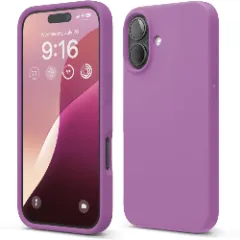 Husa iPhone 16 Casey Studios Premium Soft Silicone, de Protectie, Slim, pentru Incarcare Wireless, Margini Ridicate pentru Protectia Ecranului si a Camerelor Light Purple