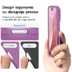 Husa iPhone 16 Casey Studios Premium Soft Silicone, de Protectie, Slim, pentru Incarcare Wireless, Margini Ridicate pentru Protectia Ecranului si a Camerelor Light Purple 