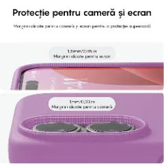 Husa iPhone 16 Casey Studios Premium Soft Silicone, de Protectie, Slim, pentru Incarcare Wireless, Margini Ridicate pentru Protectia Ecranului si a Camerelor Light Purple