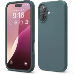 Husa iPhone 16 Casey Studios Premium Soft Silicone, de Protectie, Slim, pentru Incarcare Wireless, Margini Ridicate pentru Protectia Ecranului si a Camerelor Midnight Blue 