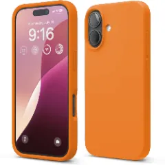 Husa iPhone 16 Casey Studios Premium Soft Silicone, de Protectie, Slim, pentru Incarcare Wireless, Margini Ridicate pentru Protectia Ecranului si a Camerelor Nectarine 