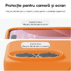 Husa iPhone 16 Casey Studios Premium Soft Silicone, de Protectie, Slim, pentru Incarcare Wireless, Margini Ridicate pentru Protectia Ecranului si a Camerelor Nectarine