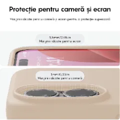 Husa iPhone 16 Casey Studios Premium Soft Silicone, de Protectie, Slim, pentru Incarcare Wireless, Margini Ridicate pentru Protectia Ecranului si a Camerelor Pink Sand