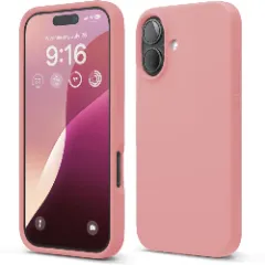 Husa iPhone 16 Casey Studios Premium Soft Silicone, de Protectie, Slim, pentru Incarcare Wireless, Margini Ridicate pentru Protectia Ecranului si a Camerelor Roz 