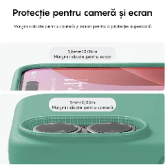 Husa iPhone 16 Casey Studios Premium Soft Silicone, de Protectie, Slim, pentru Incarcare Wireless, Margini Ridicate pentru Protectia Ecranului si a Camerelor Webster Green