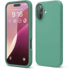 Husa iPhone 16 Casey Studios Premium Soft Silicone, de Protectie, Slim, pentru Incarcare Wireless, Margini Ridicate pentru Protectia Ecranului si a Camerelor Webster Green 