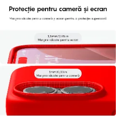 Husa iPhone 16 Casey Studios Premium Soft Silicone, de Protectie, Slim, pentru Incarcare Wireless, Margini Ridicate pentru Protectia Ecranului si a Camerelor Rosu