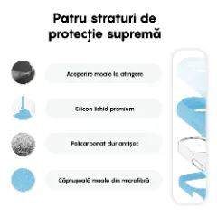 Husa iPhone 16 Casey Studios Premium Soft Silicone, de Protectie, Slim, pentru Incarcare Wireless, Margini Ridicate pentru Protectia Ecranului si a Camerelor Cadet Blue