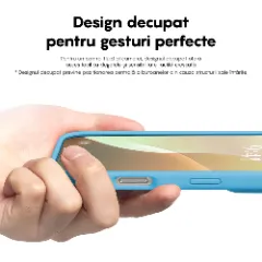 Husa iPhone 16 Casey Studios Premium Soft Silicone, de Protectie, Slim, pentru Incarcare Wireless, Margini Ridicate pentru Protectia Ecranului si a Camerelor Cadet Blue