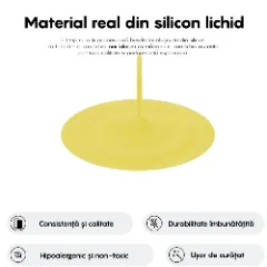 Husa iPhone 16 Casey Studios Premium Soft Silicone, de Protectie, Slim, pentru Incarcare Wireless, Margini Ridicate pentru Protectia Ecranului si a Camerelor Galben