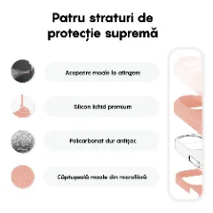 Husa iPhone 16 Casey Studios Premium Soft Silicone, de Protectie, Slim, pentru Incarcare Wireless, Margini Ridicate pentru Protectia Ecranului si a Camerelor Pink Sand