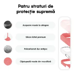 Husa iPhone 16 Casey Studios Premium Soft Silicone, de Protectie, Slim, pentru Incarcare Wireless, Margini Ridicate pentru Protectia Ecranului si a Camerelor Roz