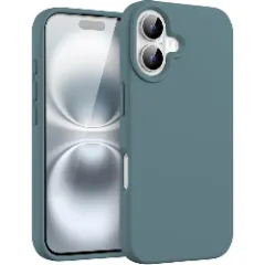 Husa iPhone 16 Casey Studios Premium Soft Silicone, de Protectie, Slim, pentru Incarcare Wireless, Margini Ridicate pentru Protectia Ecranului si a Camerelor Midnight Blue 