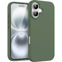 Husa iPhone 16 Casey Studios Premium Soft Silicone, de Protectie, Slim, pentru Incarcare Wireless, Margini Ridicate pentru Protectia Ecranului si a Camerelor Webster Green 