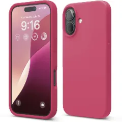 Husa iPhone 16 Casey Studios Premium Soft Silicone, de Protectie, Slim, pentru Incarcare Wireless, Margini Ridicate pentru Protectia Ecranului si a Camerelor Burgundy 