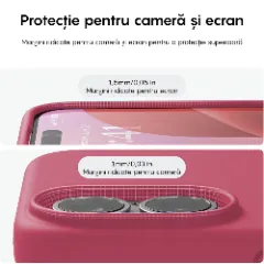 Husa iPhone 16 Casey Studios Premium Soft Silicone, de Protectie, Slim, pentru Incarcare Wireless, Margini Ridicate pentru Protectia Ecranului si a Camerelor Burgundy