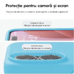 Husa iPhone 16 Casey Studios Premium Soft Silicone, de Protectie, Slim, pentru Incarcare Wireless, Margini Ridicate pentru Protectia Ecranului si a Camerelor Cadet Blue