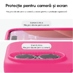 Husa iPhone 16 Casey Studios Premium Soft Silicone, de Protectie, Slim, pentru Incarcare Wireless, Margini Ridicate pentru Protectia Ecranului si a Camerelor Fuchsia