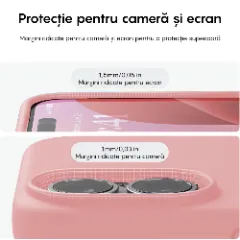 Husa iPhone 16 Plus Casey Studios Premium Soft Silicone, de Protectie, Slim, pentru Incarcare Wireless, Margini Ridicate pentru Protectia Ecranului si a Camerelor Roz