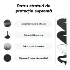Husa iPhone 16 Plus Casey Studios Premium Soft Silicone, de Protectie, Slim, pentru Incarcare Wireless, Margini Ridicate pentru Protectia Ecranului si a Camerelor Negru