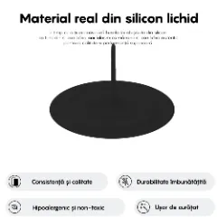 Husa iPhone 16 Plus Casey Studios Premium Soft Silicone, de Protectie, Slim, pentru Incarcare Wireless, Margini Ridicate pentru Protectia Ecranului si a Camerelor Negru