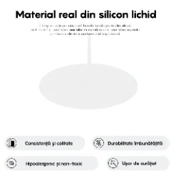 Husa iPhone 16 Plus Casey Studios Premium Soft Silicone, de Protectie, Slim, pentru Incarcare Wireless, Margini Ridicate pentru Protectia Ecranului si a Camerelor Alb