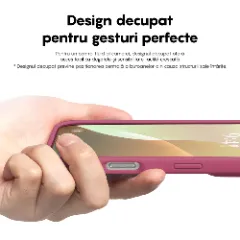 Husa iPhone 16 Plus Casey Studios Premium Soft Silicone, de Protectie, Slim, pentru Incarcare Wireless, Margini Ridicate pentru Protectia Ecranului si a Camerelor Burgundy
